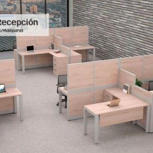 Recepción con Mampara metálica 2.40 (INM-RPM180)